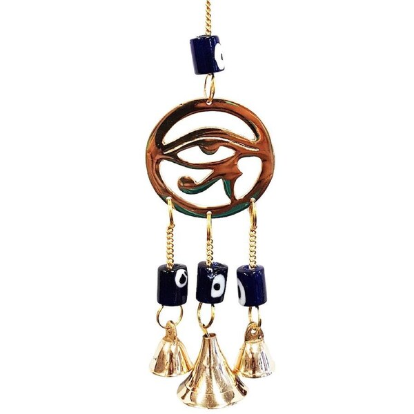 Eye of Horus Brass Bell Chime 25cm