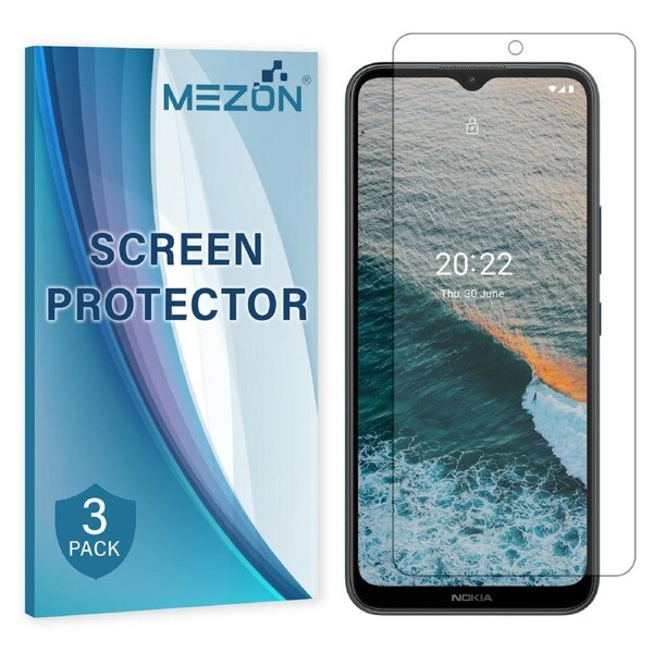 [3 Pack] Nokia G20 Premium Clear Edge-to-Edge Full Coverage Hydrogel Screen Protector Film by MEZON (Nokia G20, Hydrogel)