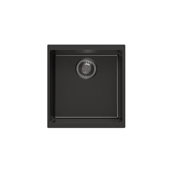 430*460*200mm ACA Carysil Black Single Bowl Granite Top/Flush/Under Mount Kitchen/Laundry Sink