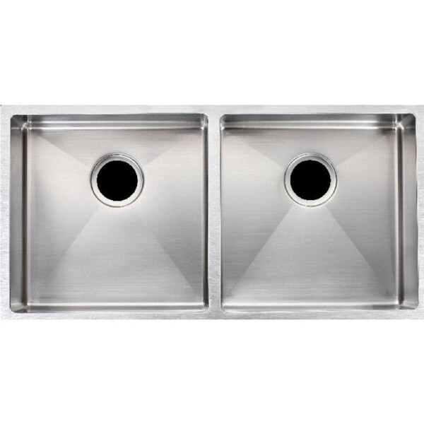 865*440*200mm ACA Handmade Double Bowls Top/Undermount Kitchen Sink Round Corner