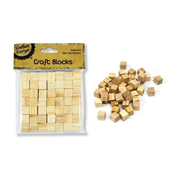 245PCS Wood Blocks 1.5cm Small Wooden Square Cubes Puzzle Building Stacking