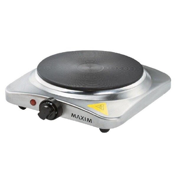 Maxim KitchenPro Portable Electric Single Hot Plate Cooktop - Stainless Steel HP1