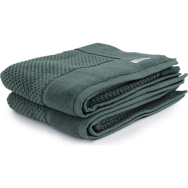 2pc Onkaparinga 60x90cm Cotton Avalon Premium Bath Mats Set 850GSM Fir Green