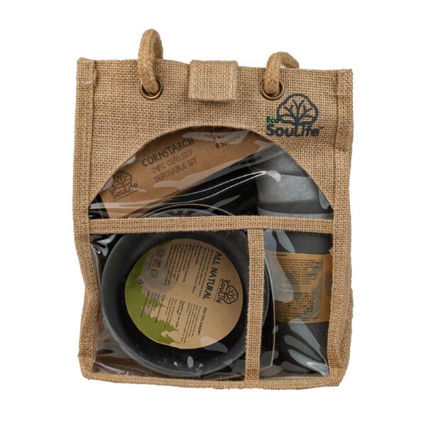 37pc Eco Soulife All Natural Outdoors Camping Reusable Complete Picnic Set Grey