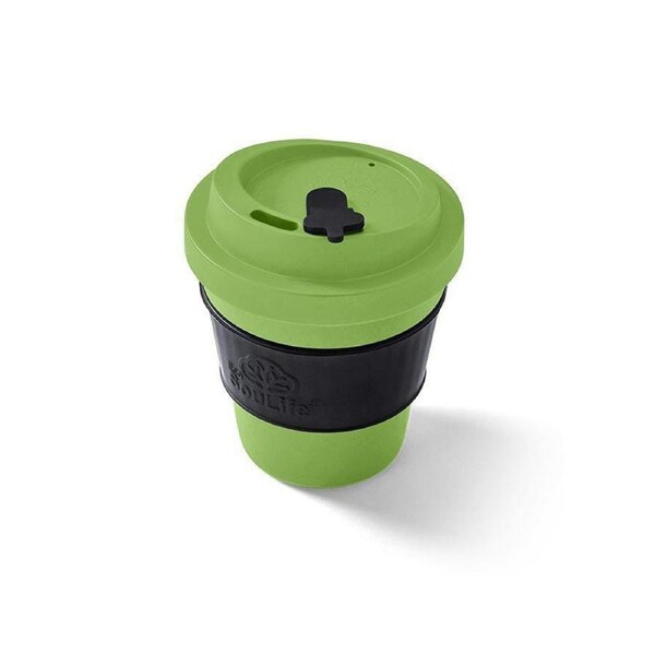 Eco Soulife All Natural Bio Sip 350ml Reusable Coffee Cup w/Lid Lime Green