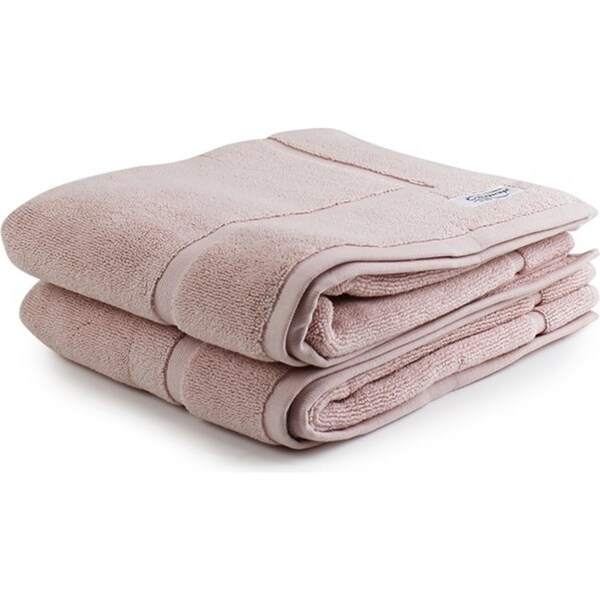 2pc Onkaparinga 60x90cm Cotton Flinders Premium Bath Mats Set 800GSM Pink Blush