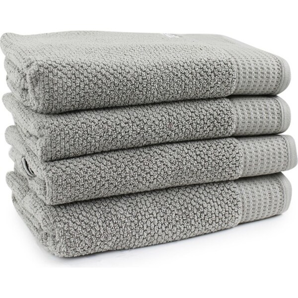 4pc Onkaparinga 69x140cm Cotton Avalon Bathroom Towels Set 550GSM Warm Silver