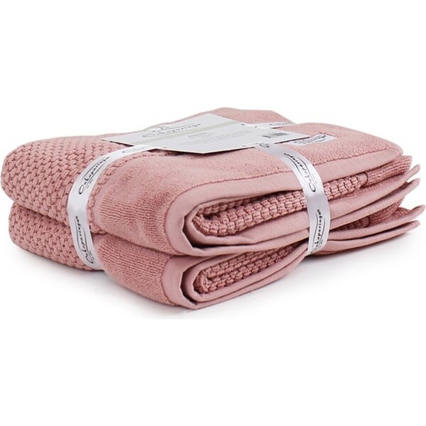 2pc Onkaparinga 60x90cm Cotton Avalon Premium Bath Mats 850GSM Dusty Primrose