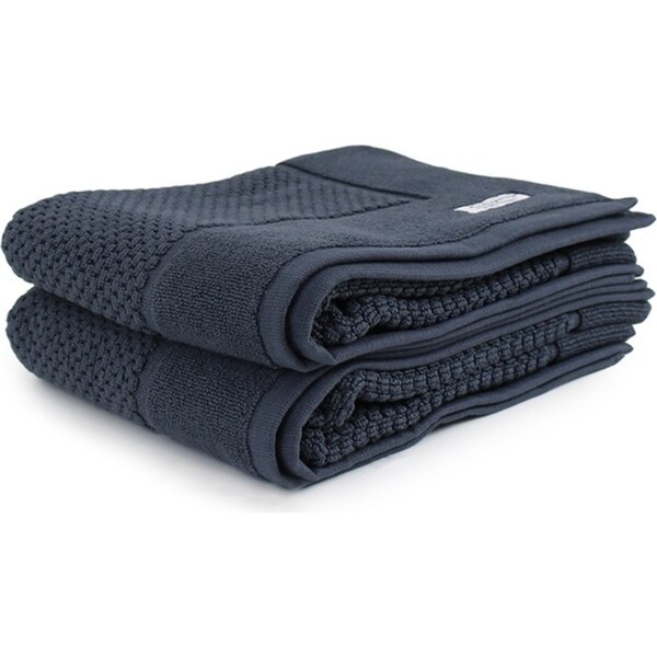 2pc Onkaparinga 60x90cm Cotton Avalon Premium Bath Mats Set 850GSM Midnight