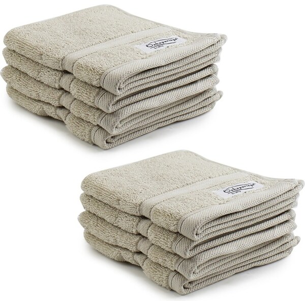8pc Onkaparinga 30x30cm Cotton Flinders Bathroom Face Washers Set 600GSM Linen