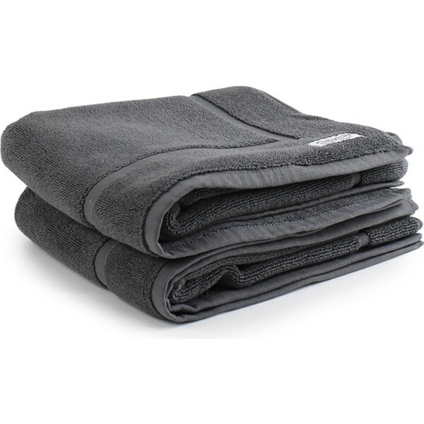 2pc Onkaparinga 60x90cm Cotton Flinders Premium Bath Mats Set 800GSM Charcoal