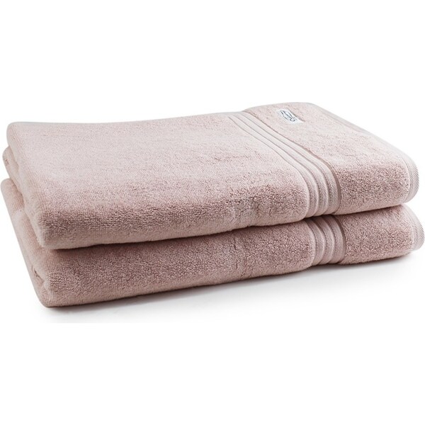 2pc Onkaparinga 90x167cm Cotton Flinders Premium Bath Sheets 600GSM Pink Blush