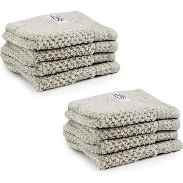 8pc Onkaparinga 30x30cm Cotton Avalon Bathroom Face Washers 550GSM Soft Sand