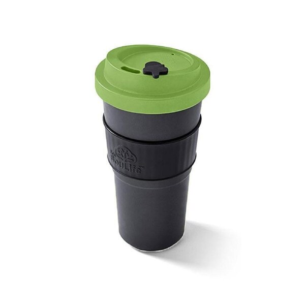 Eco Soulife All Natural Bio Sip 585ml Reusable Coffee Cup w/Lid Lime/Grey