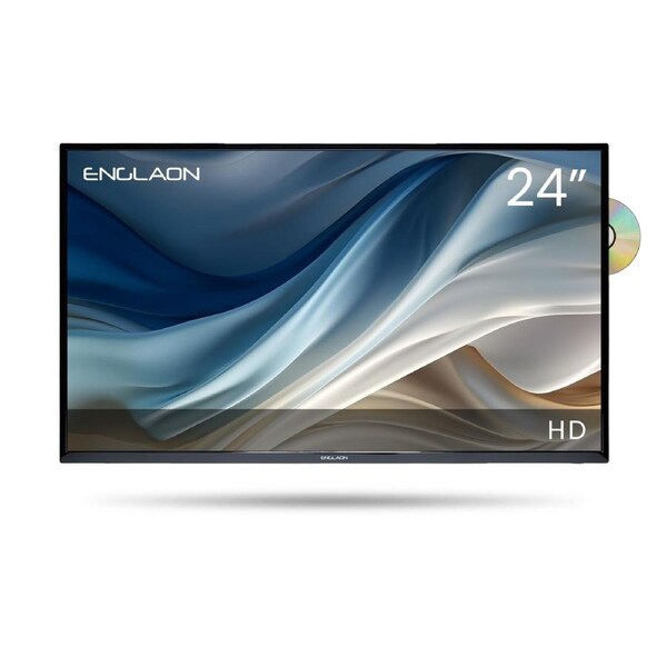 ENGLAON 24" HD LED 12V TV with Built-in DVD player
