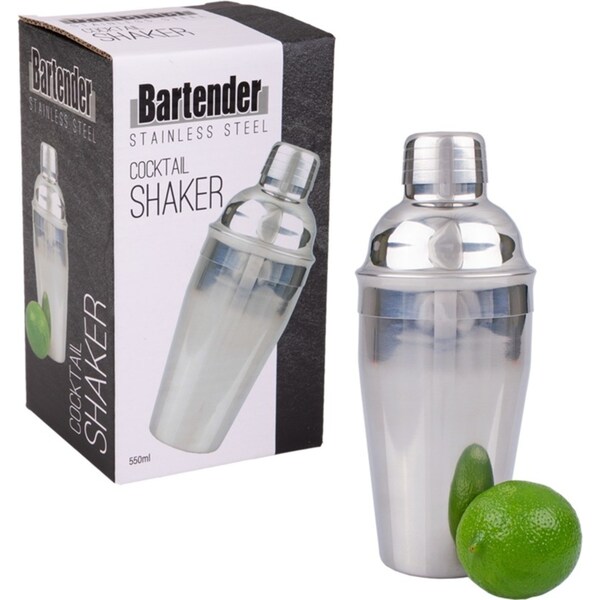 Bartender Stainless Steel Cocktail Shaker 550ml