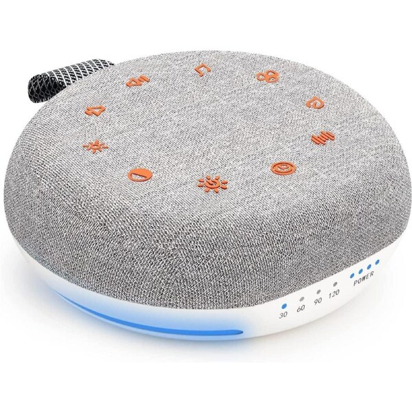 Heavtuen,White Noise Machine ,Portable Sound Machine with 40 Soothing Sounds, USB Rechargeable ,20 Levels of Volume ,Sleep Sound Timer & Night Light for Baby Kids Adults