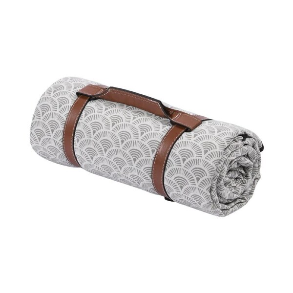Sherwood Ascot Waterproof Picnic Rug Grey Shells 150x200cm