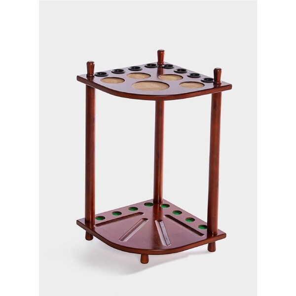 Teak Corner Pool Snooker Billiard Cue Stand Rack Holds 8 Cues