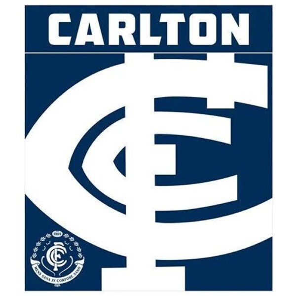 AFL Polar Fleece Blanket - Carlton Blues - 150x130cm - Throw Rug