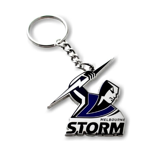 NRL Logo Metal Key Ring - Melbourne Storm - Keyring - Rugby League - TROFE