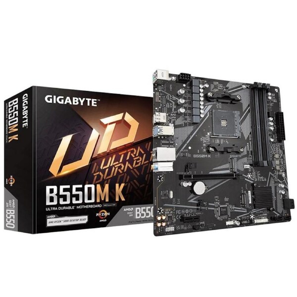 Gigabyte B550MK AMD AM4 M-ATX Motherboard, 2x M.2, 4x SATA , 4x USB 3.2, 4x USB2 [B550MK 1.0]