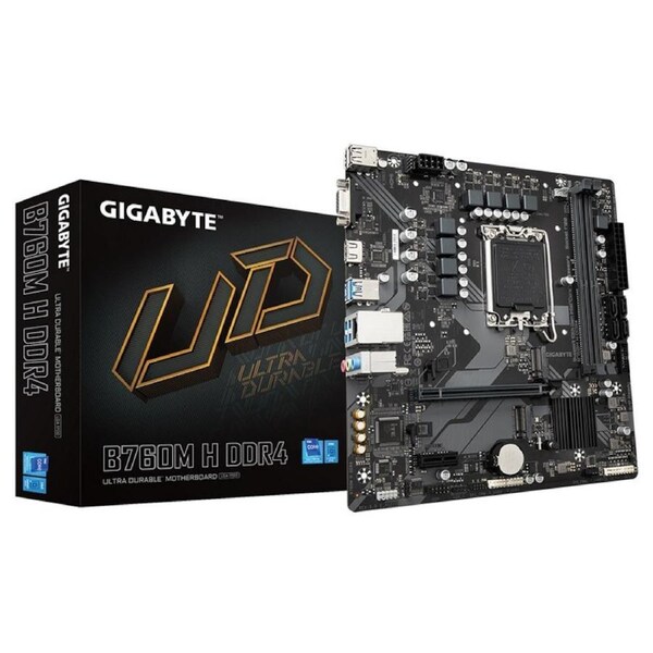 Gigabyte B760M H DDR4 Intel LGA 1700 m-ATX Motherboard, M.2, USB 3.2, Type-C