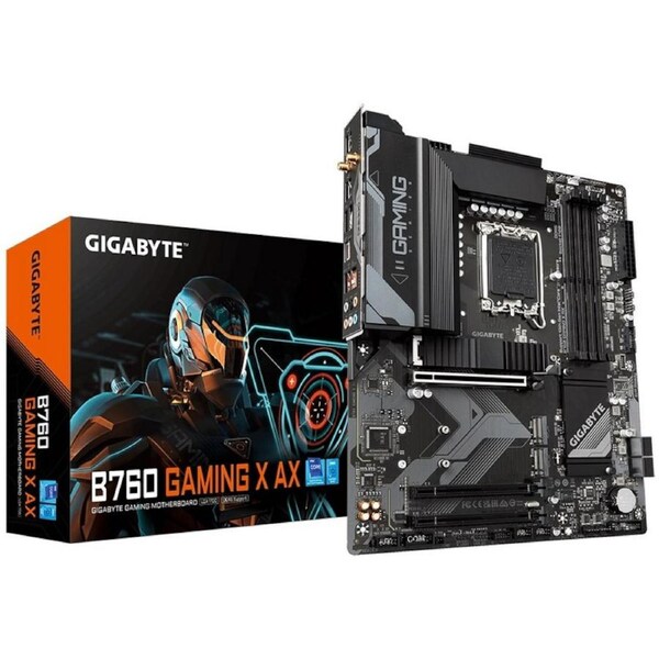 Gigabyte B760 Gaming X AX Intel LGA 1700 ATX Motherboard, DDR5, USB-C, 3x M.2 [GA-B760-GAMING-X-AX]