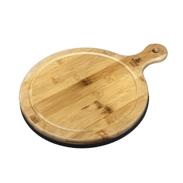 Wilmax England 34x25.5cm Bamboo Serving Paddle Cheese Board w/ Handle Natural