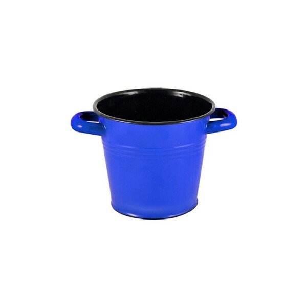 Urban Style Enamelware 1L Ice Bucket Container Cooler w/ Hollow/Handles Blue