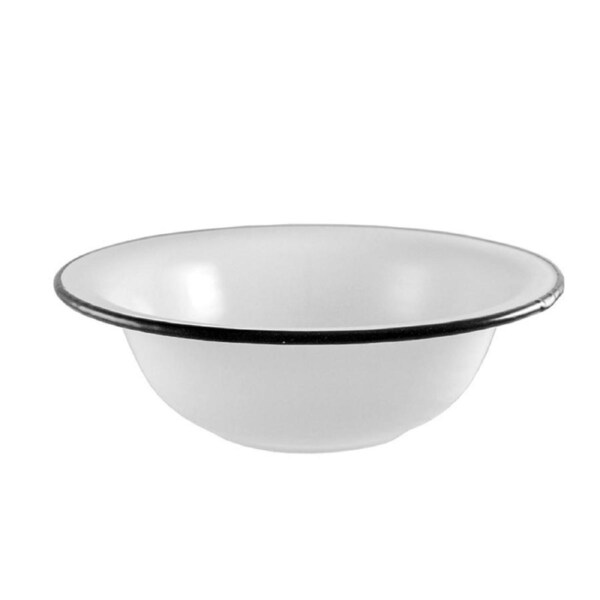 Urban Style Enamelware 32cm Round Basin Soup Salad Bowl Fruit Container White
