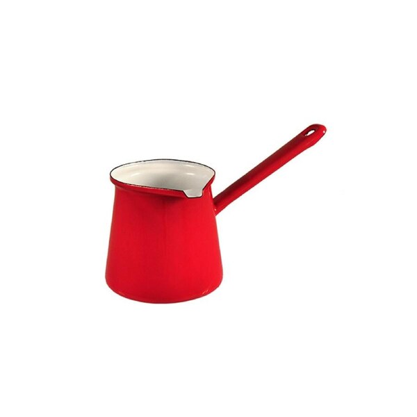 Urban Style 250ml Enamelware Turkish 5 Coffee Pot Chai Latte Warmer w/Handle Red