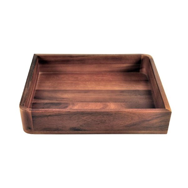 222 Fifth Acacia Wood 25.4cm Rectangle Salad Bowl Snack/Chips Container Brown
