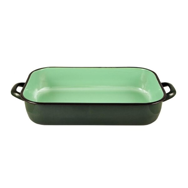 Urban Style Enamelware 6L Induction Oven Baking Dish Rectangle w/Handles Green