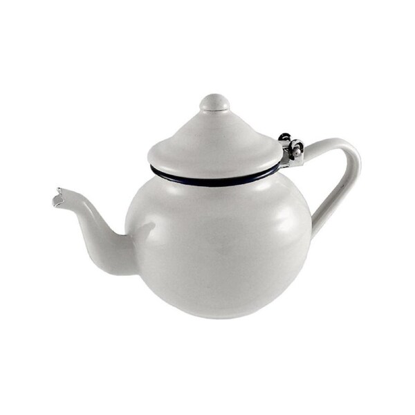 Urban Style Enamelware 700ml Teapot Drink Tea Container w/ Handle Large White