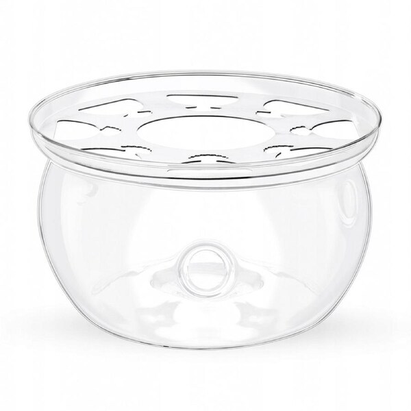 Wilmax England Thermo Glass 15x8cm Tea Pot Round Warming Stand Holder Clear