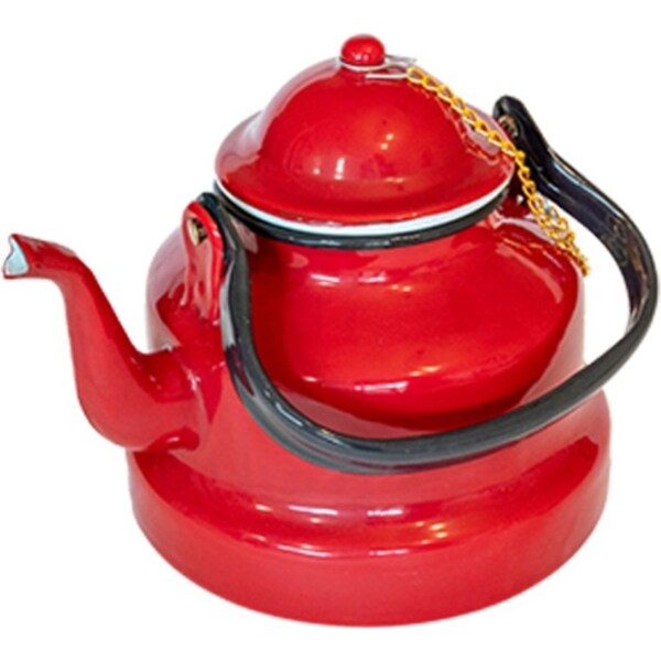 Urban Style Enamelware 2L Induction Oven Multipurpose Tea Kettle w/ Handle Red