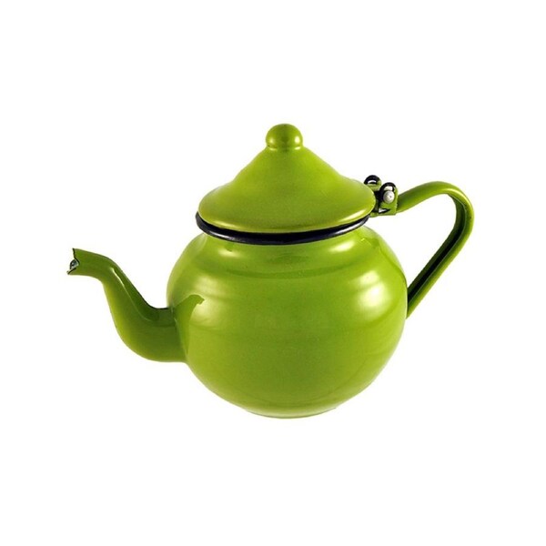 Urban Style Enamelware 700ml Teapot Drink Tea Container w/ Handle Large Green