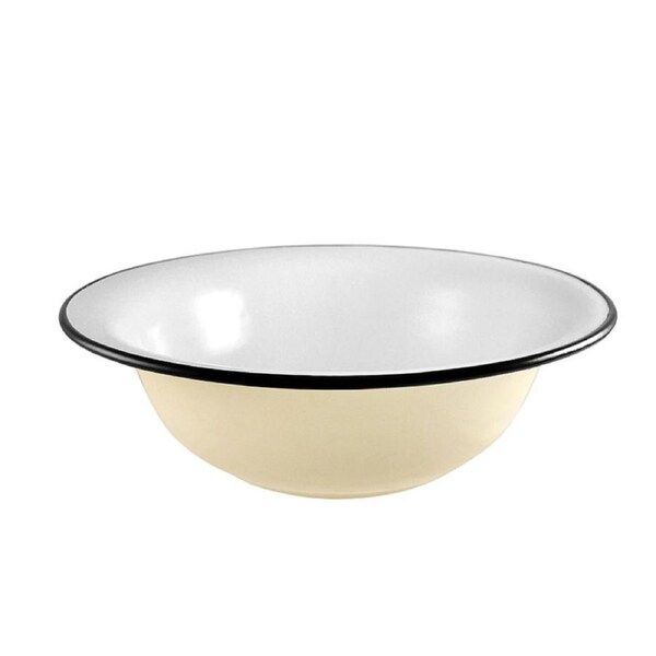 Urban Style Enamelware 32cm Round Basin Soup Salad Bowl Fruit Container Cottage