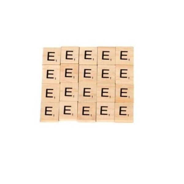 20x Wooden Alphabet Scrabble Tiles Crafts Wood Coasters Crossword - Letter E