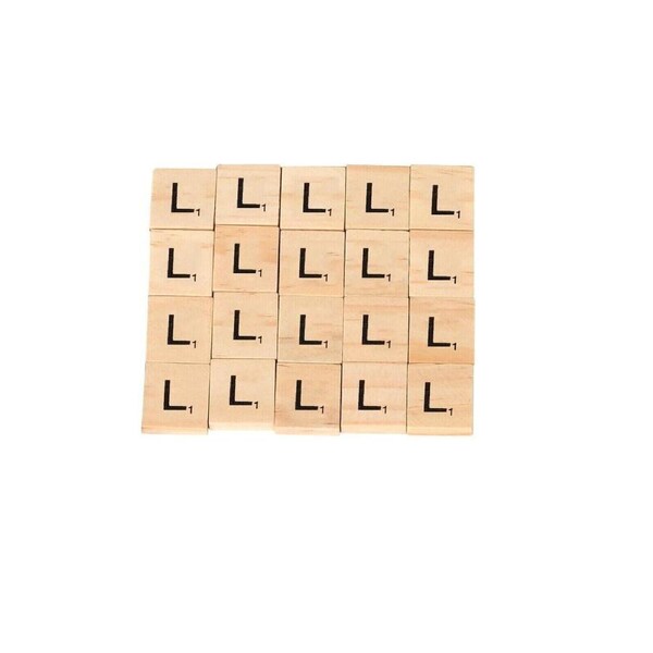 20x Wooden Alphabet Scrabble Tiles Crafts Wood Coasters Crossword - Letter L