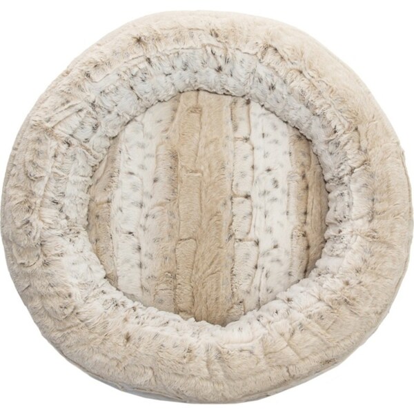 Superior Pet Goods Harley Plush Dog Bed Light Brindle Faux Fur Small 40x40x16cm
