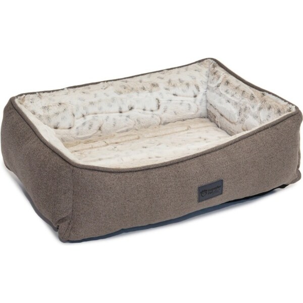 Superior Pet Goods Ortho Dog Lounger/Bed Light Brindle Faux Fur Jumbo 130x110cm