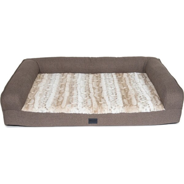 Superior Pet Goods Orthopaedic Pet/Dog Plush Sofa Light Brindle Faux Fur S 80cm