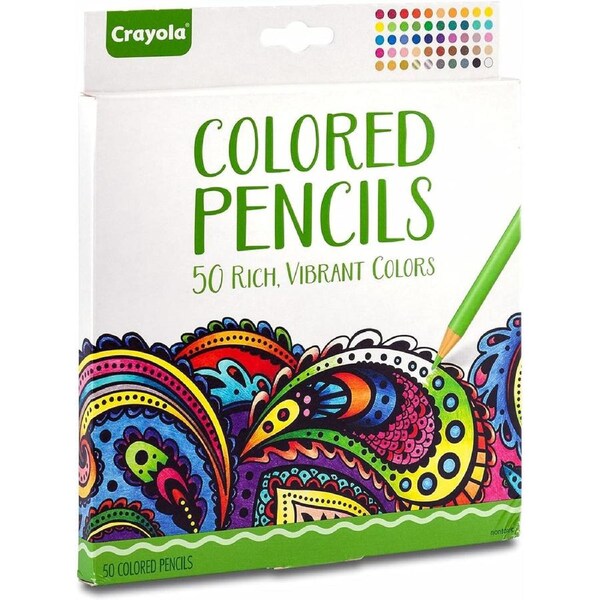 Crayola Colored Pencils for Adults (50 Count), Deluxe Art Pencil Set, Adult Coloring Supplies, Gifts [Amazon Exclusive]