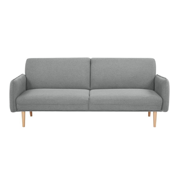 Celia 3 Seater Sofa Queen Bed Fabric Uplholstered Lounge Couch - Light Grey