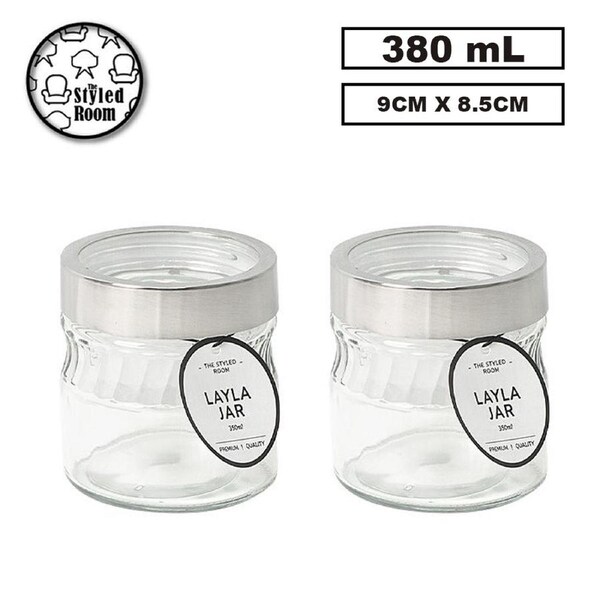 48x 380ML Glass Jars Kitchen Food Candy Spice Sugar Storage Container Small