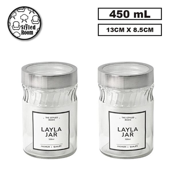 48x 450ML Glass Jars Kitchen Food Candy Spice Cookie Storage Container Small