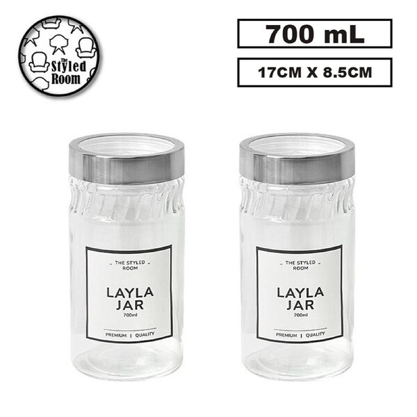 24x 700ML Glass Cookie Jars Kitchen Food Candy Spice Biscuit Storage Container