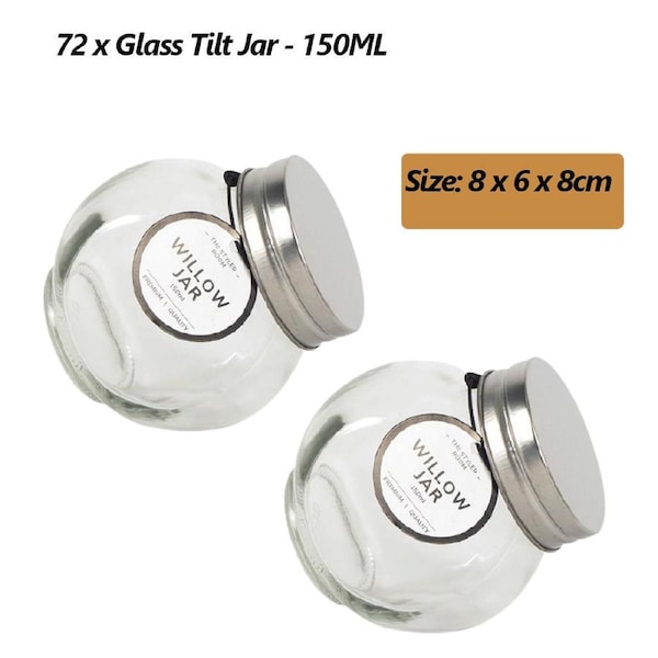 150ML Glass Tilt Jar Spice Herb Jar Kitchen Storge Cookie Condiment Container